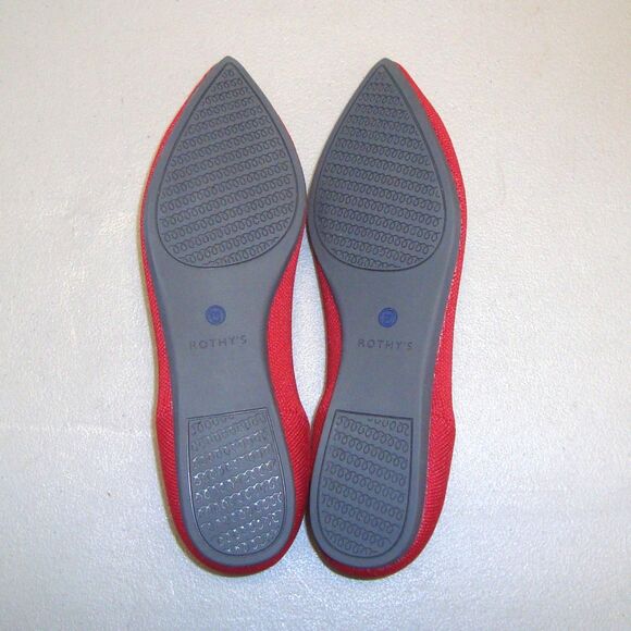 NEW! Rothy’s The Point Red Pointed Toe Slip-On Ballet Flat Size 9.5 - Picture 5 of 9